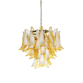 Vintage Caramels Glass Murano Petals Chandelier 26.6"